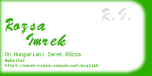 rozsa imrek business card